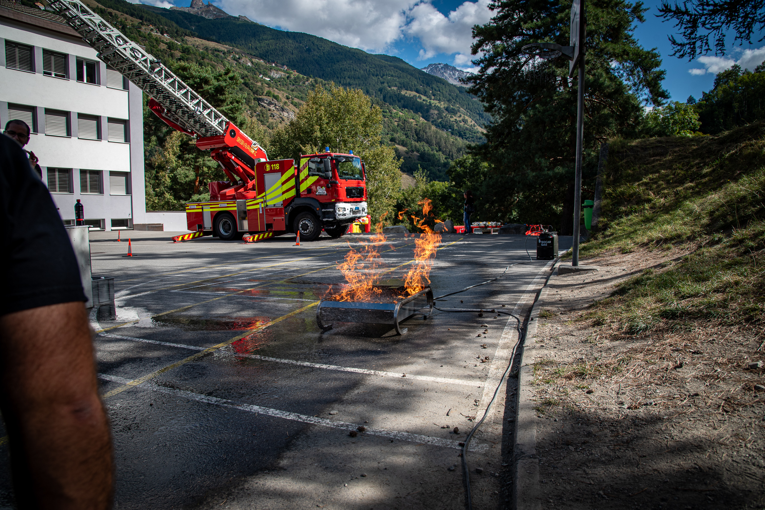 Exercice de prévention du CSI Hérens dans une école
